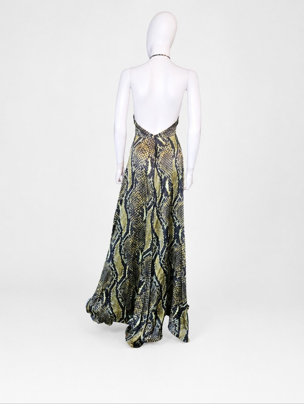 ADRIANA IGLESIAS | Runway Snakeskin Halter Gown Sculptural Evening Dress EU36 - Picture 7 of 12